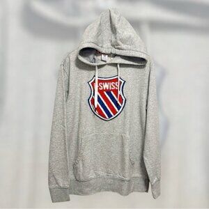 K-Swiss Retro Grey Pullover Hoodie Sz M